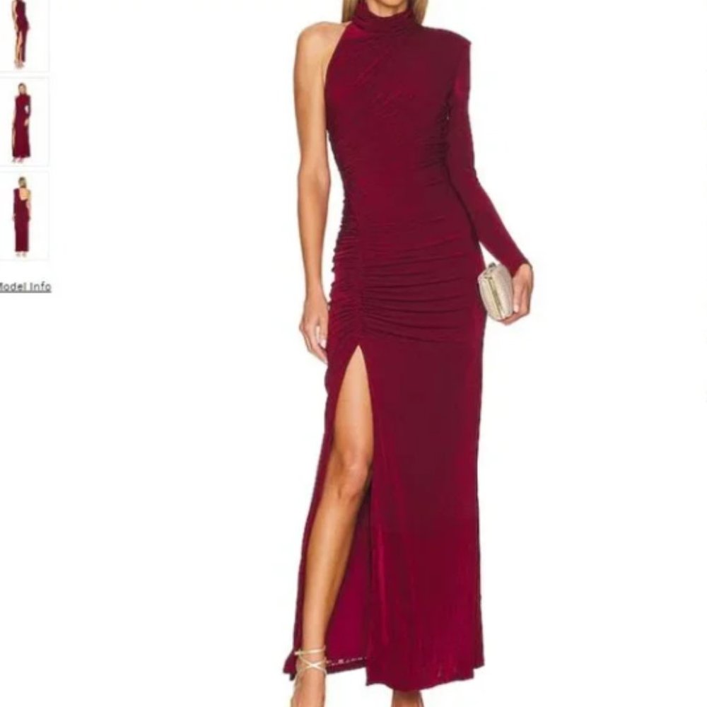 NEW Misha Pauline Asymmetrical High-slit Maxi Dress - Size US 8 / UK 12